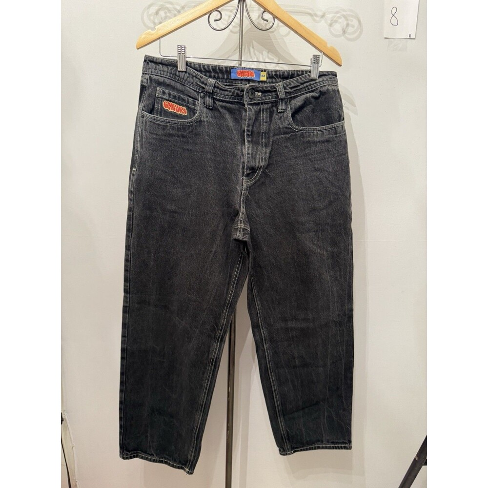 Empyre Black Washed Jeans Size34 Streetwear Denim Pants Y2K Skater